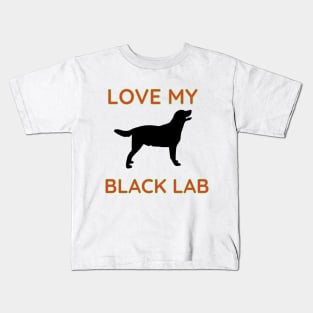 Love My Black Lab Text & Design Kids T-Shirt